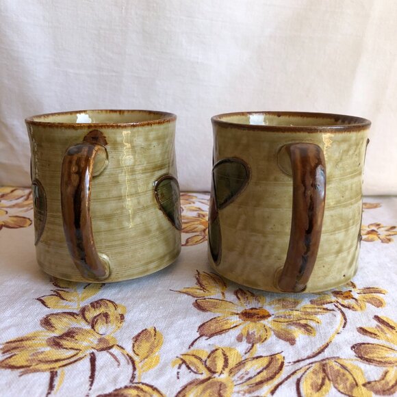 Pair of Vintage Stoneware Coffee Cup Mugs - Picture 4 of 6
